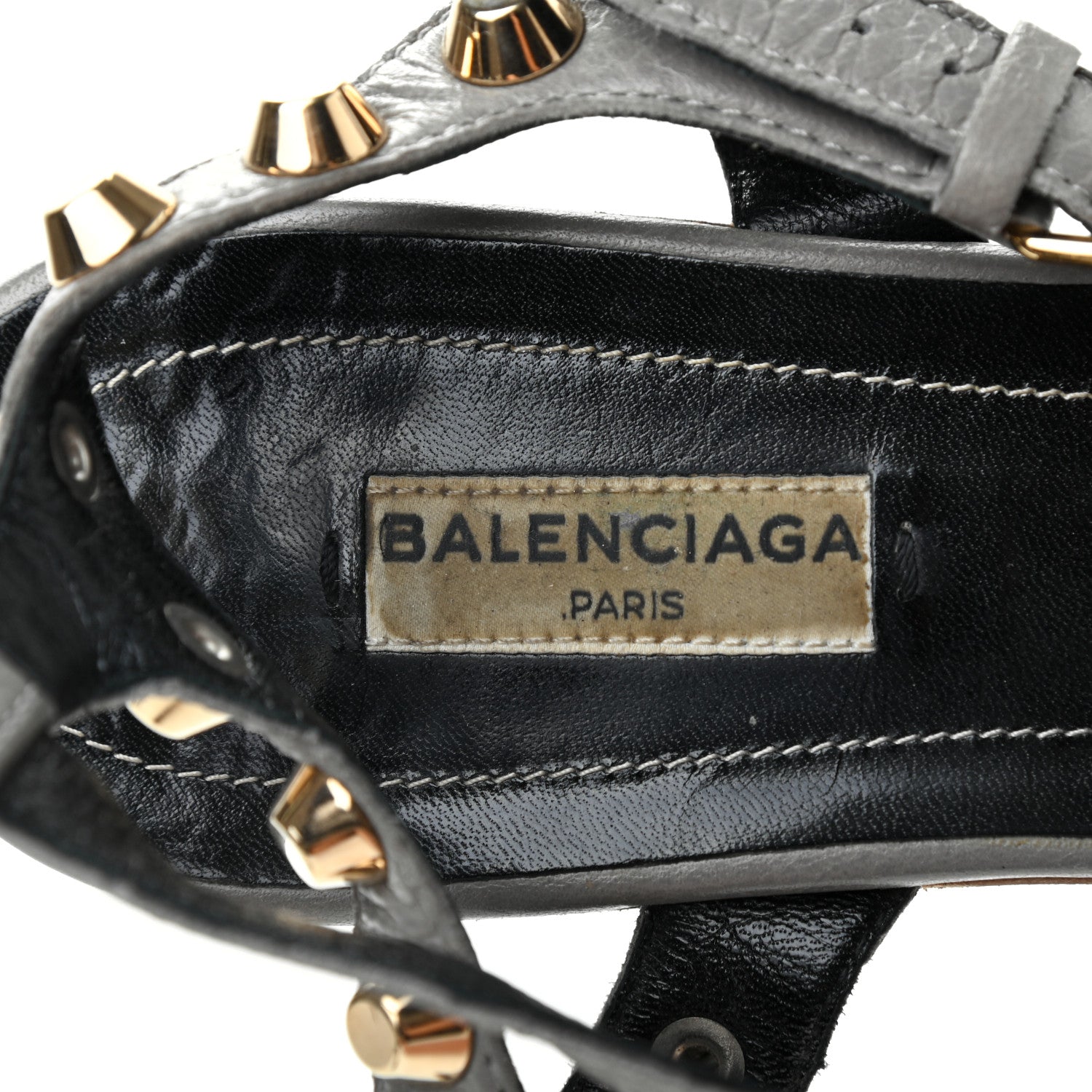 Balenciaga Agneau Giant Gold Hardware Sandals 38.5 6 of 8