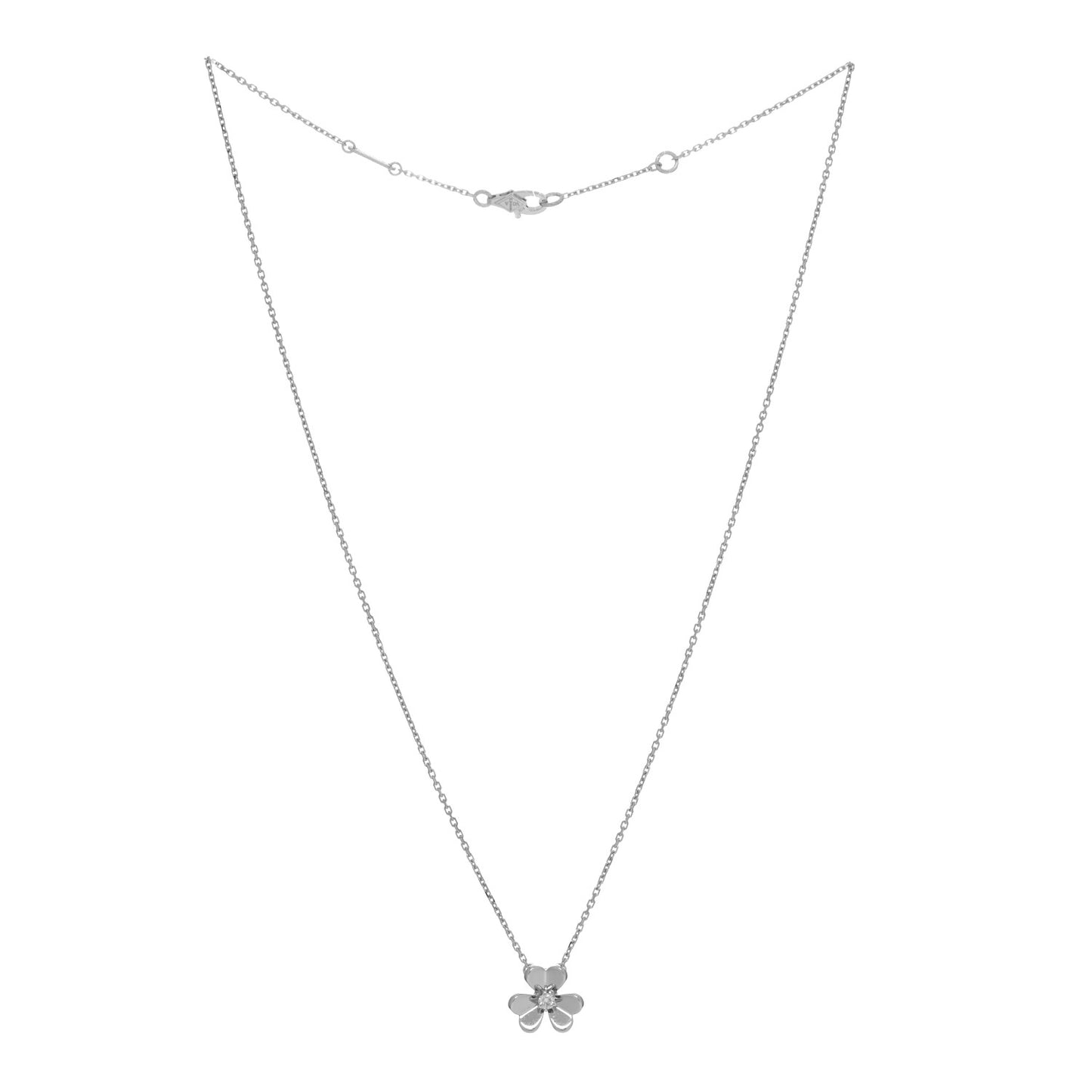 18K White Gold Diamond Mini Frivole Pendant Necklace