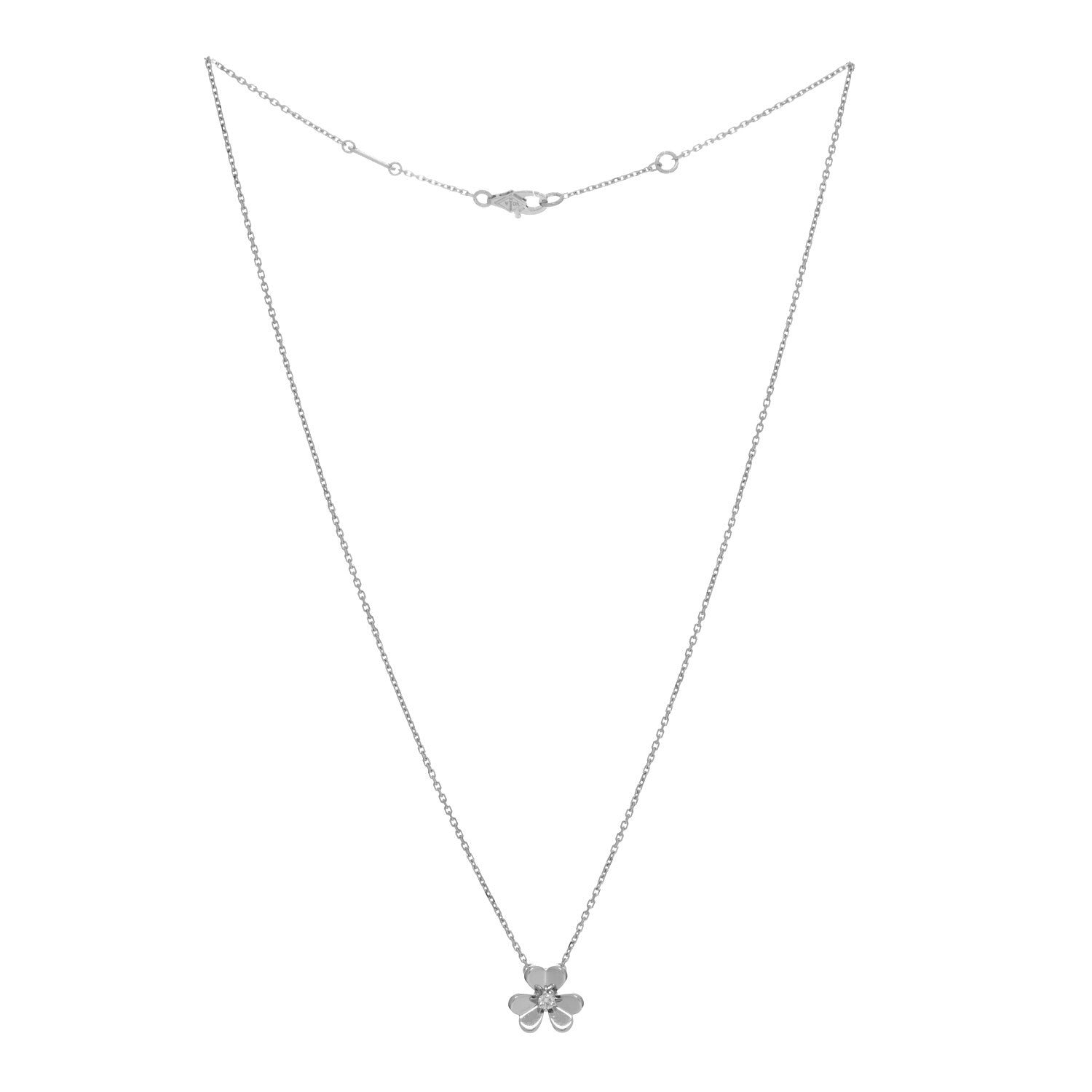 Van Cleef & Arpels 18K White Gold Diamond Mini Frivole Pendant Necklace 2 of 4