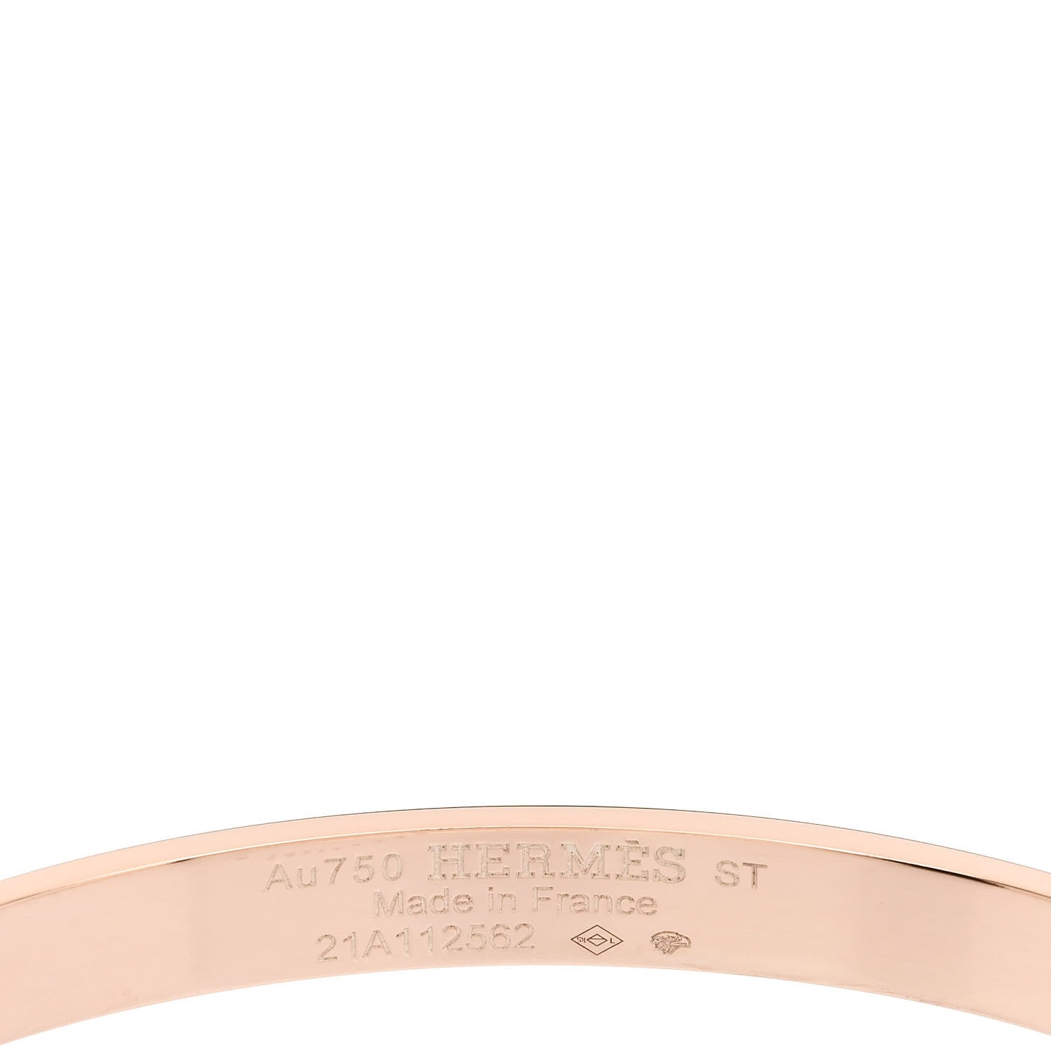 Hermes 18K Rose Gold Diamond PM H D'Ancre Bracelet ST 3 of 4