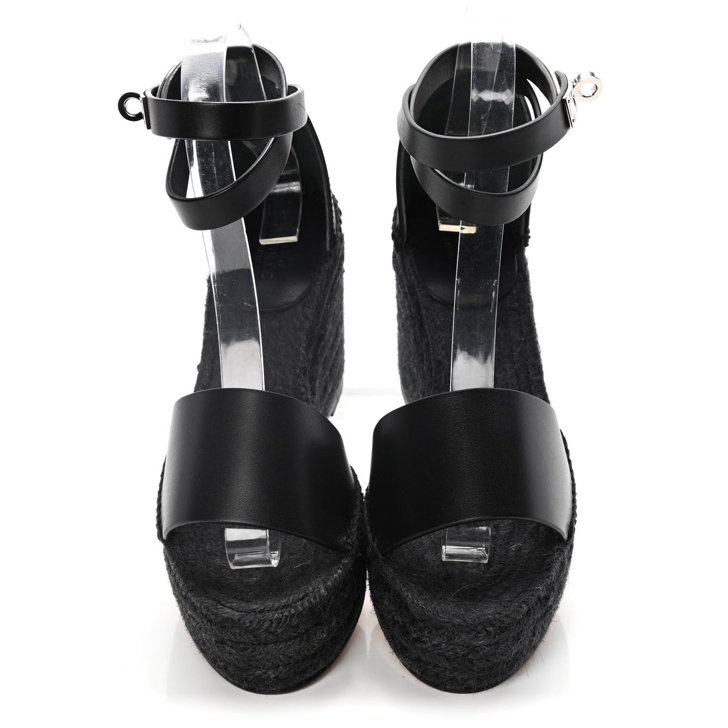 Calfskin Tipoli Espadrille Wedges 37 Black
