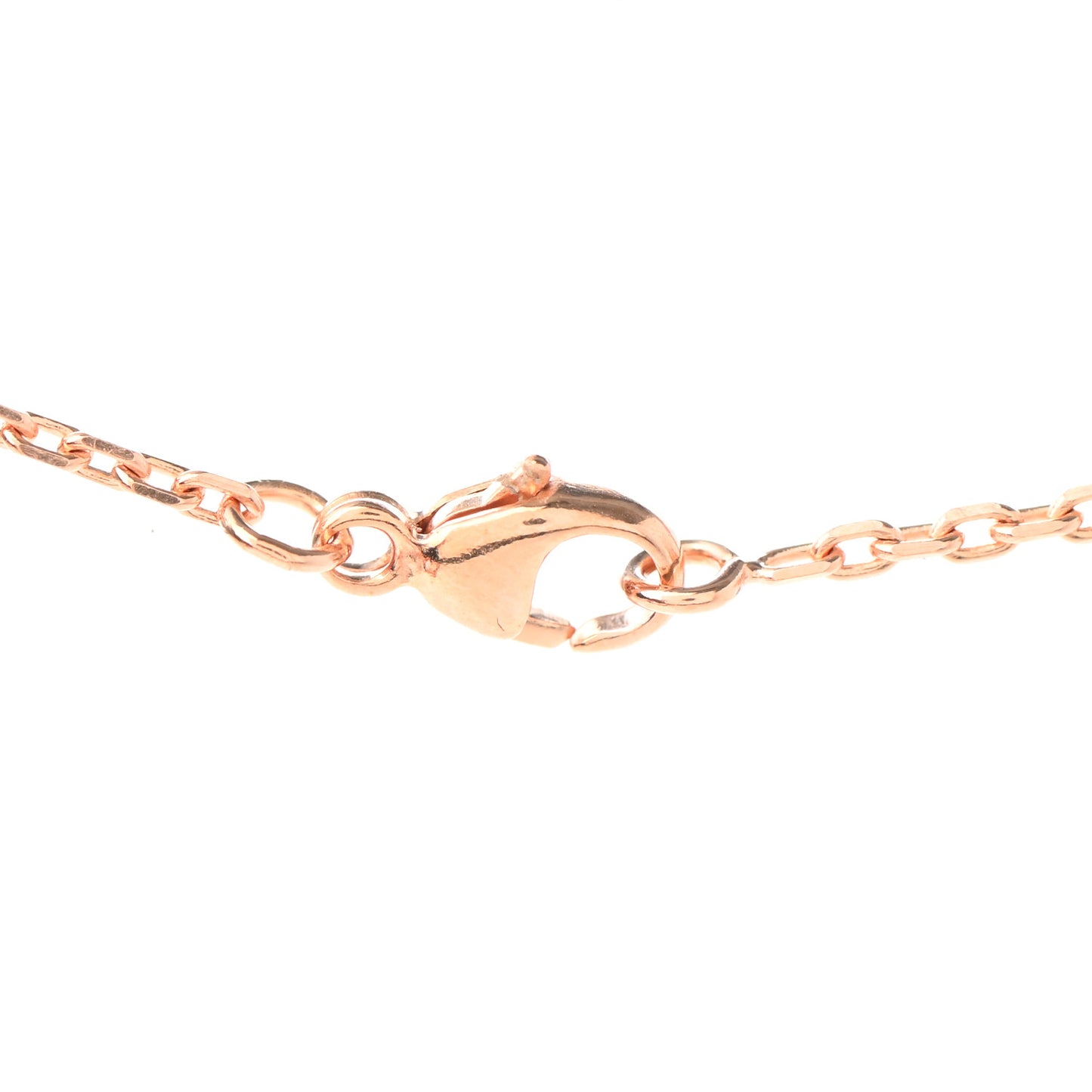 Lacquered Rose Gold Mini Pop H Pendant Necklace Bleu Sature