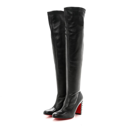 Christian Louboutin Nappa Spiked Study Stretch 85 Over The Knee Boots 35.5 Black 3 of 7