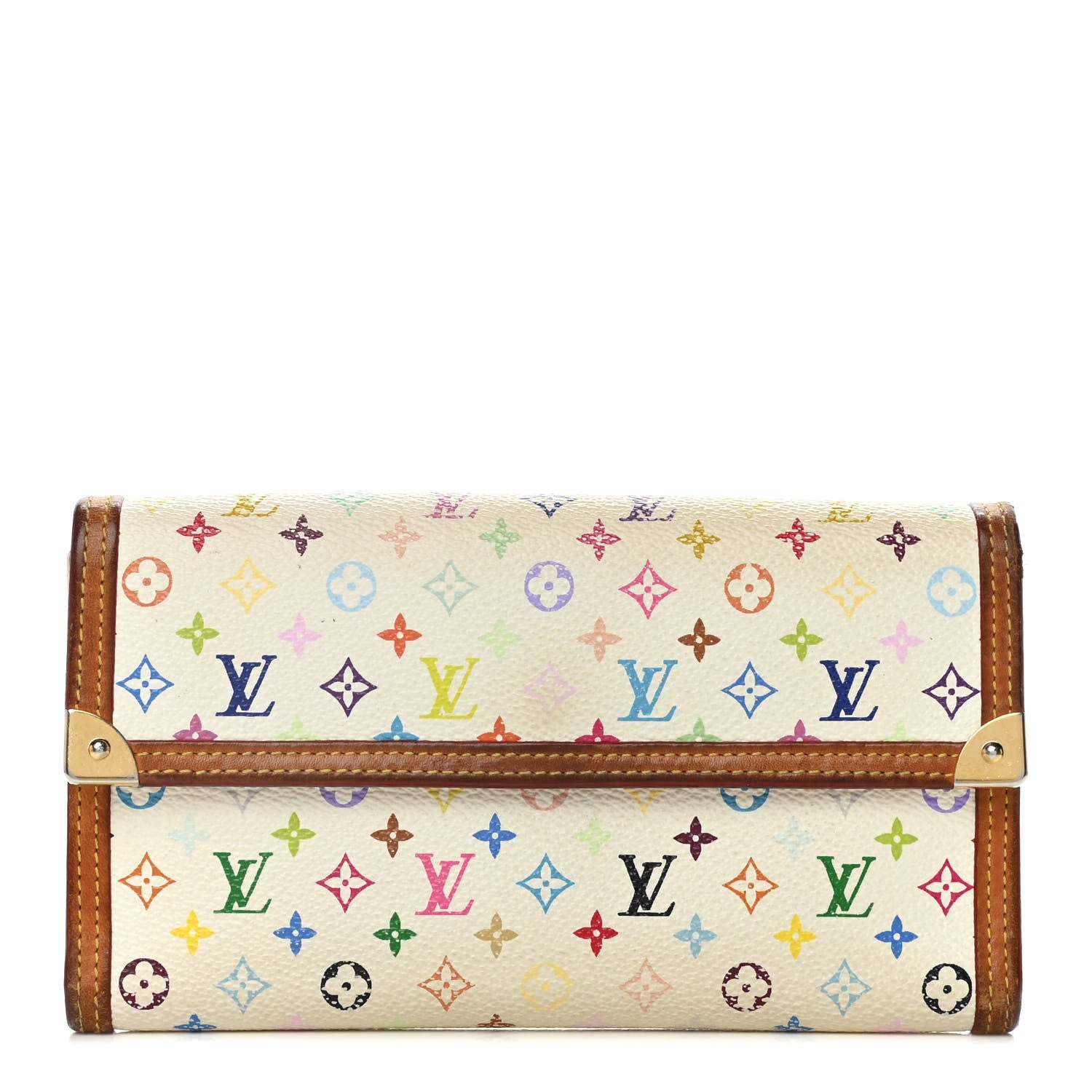 Louis Vuitton Monogram Multicolor Porte Tresor International Wallet White 1 of 19