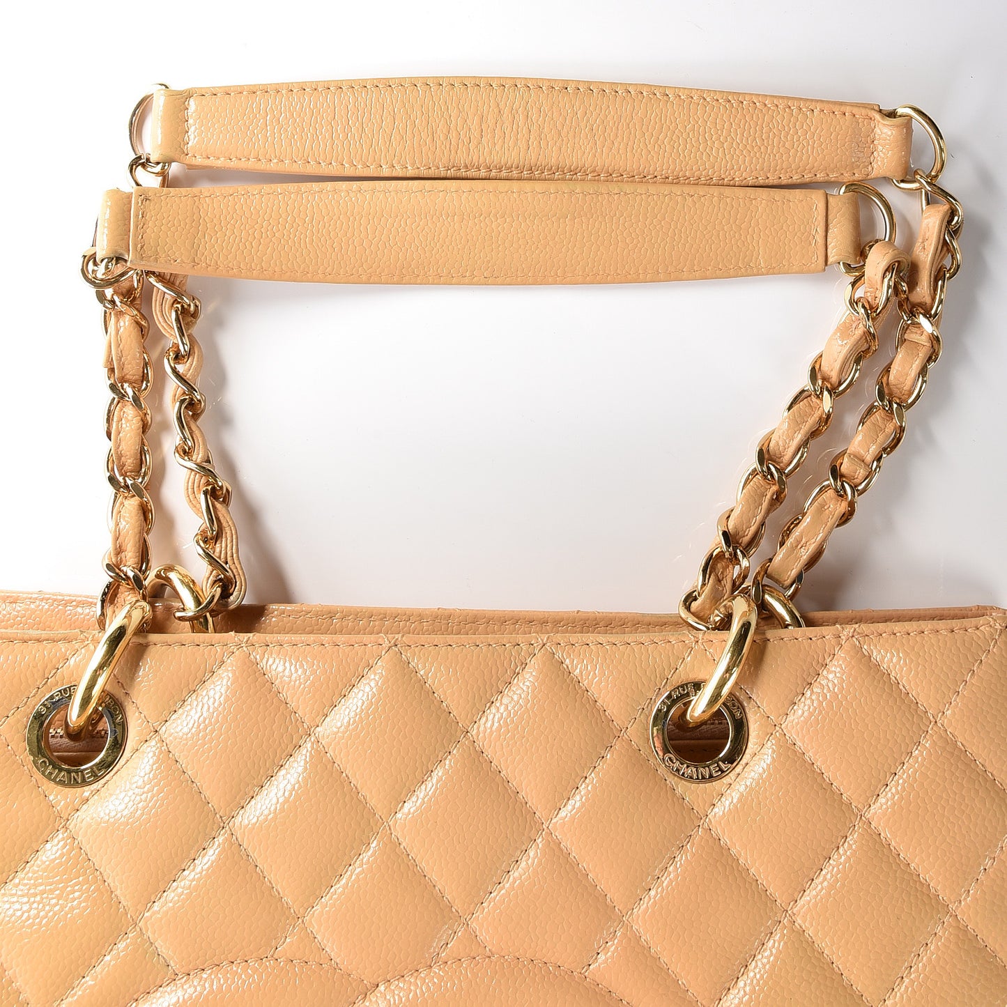 Caviar Quilted Grand Shopping Tote GST Beige