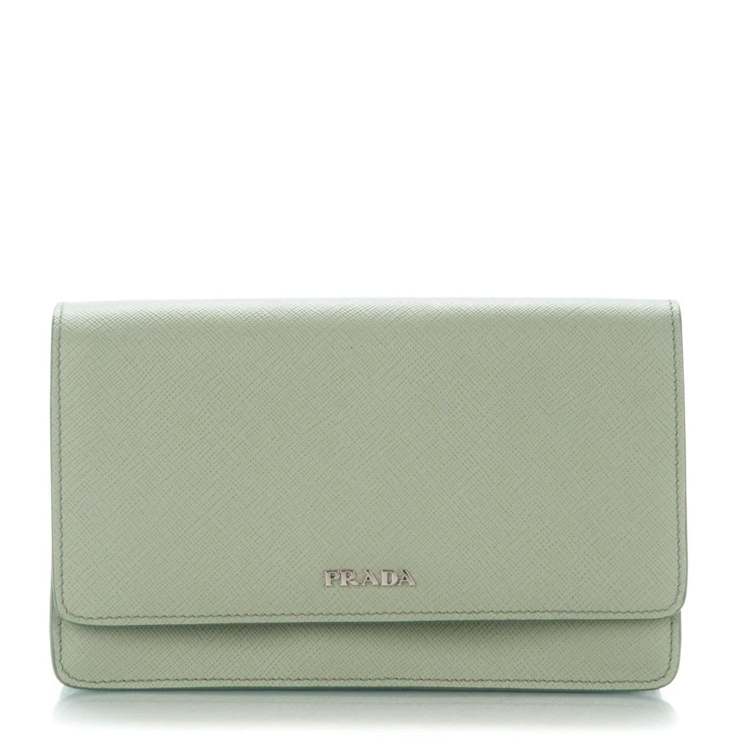 Prada Saffiano Metal Flap Wallet Acquamarina 1 of 8