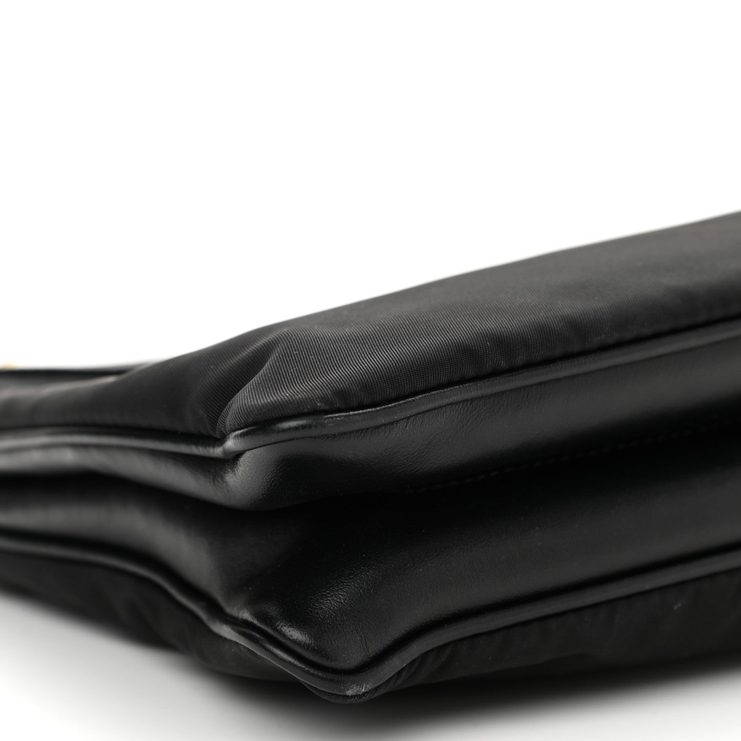 Prada Tessuto Nylon Soft Calf Double Zip Crossbody Bag Black 9 of 10