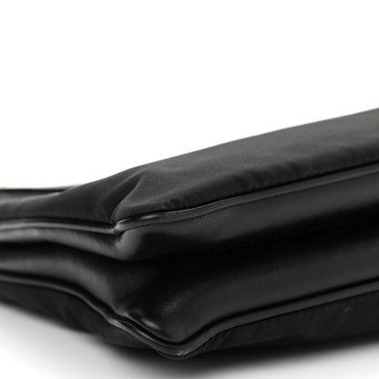 Prada Tessuto Nylon Soft Calf Double Zip Crossbody Bag Black 9 of 10