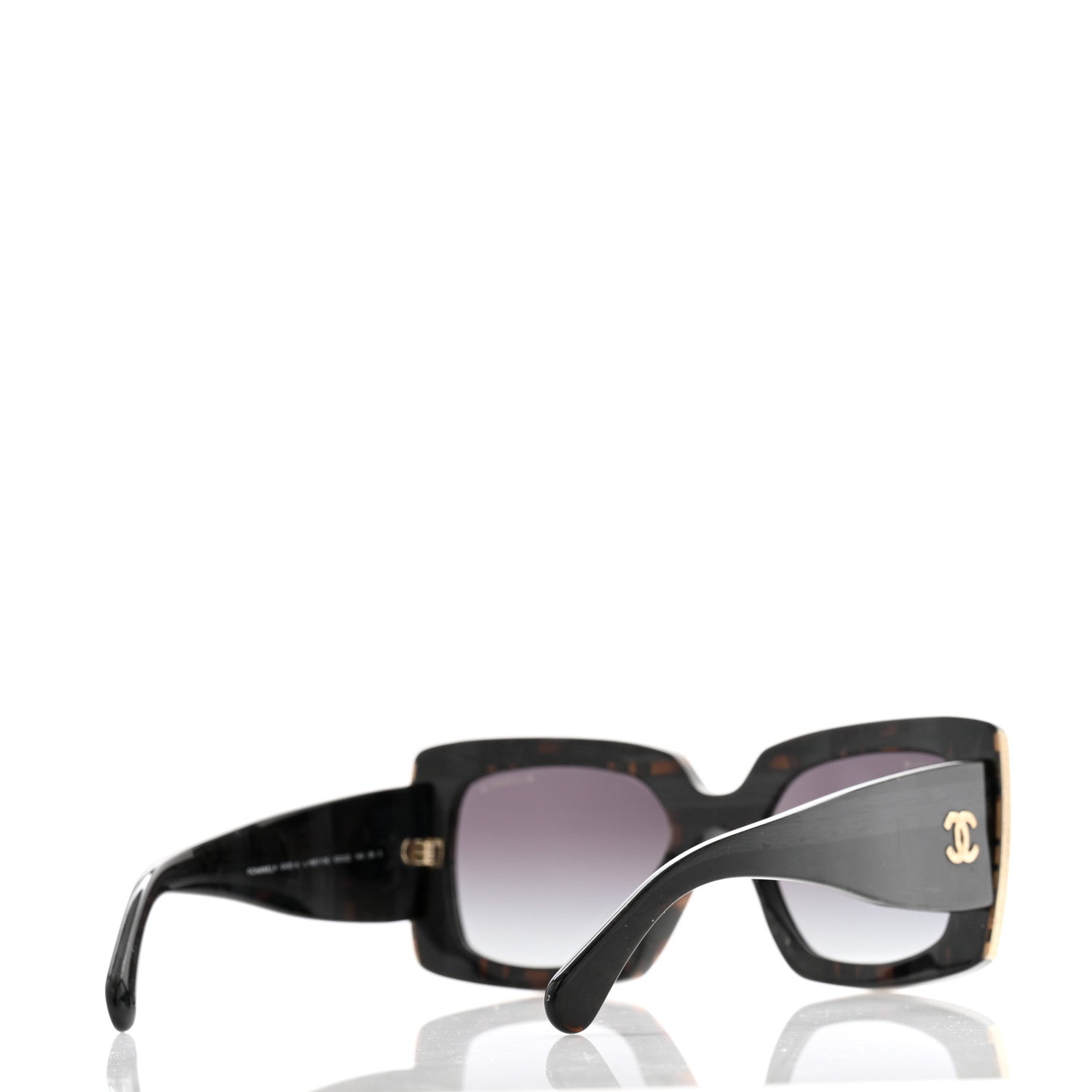 Chanel Acetate Rectangle Sunglasses 5435-A Black 4 of 8