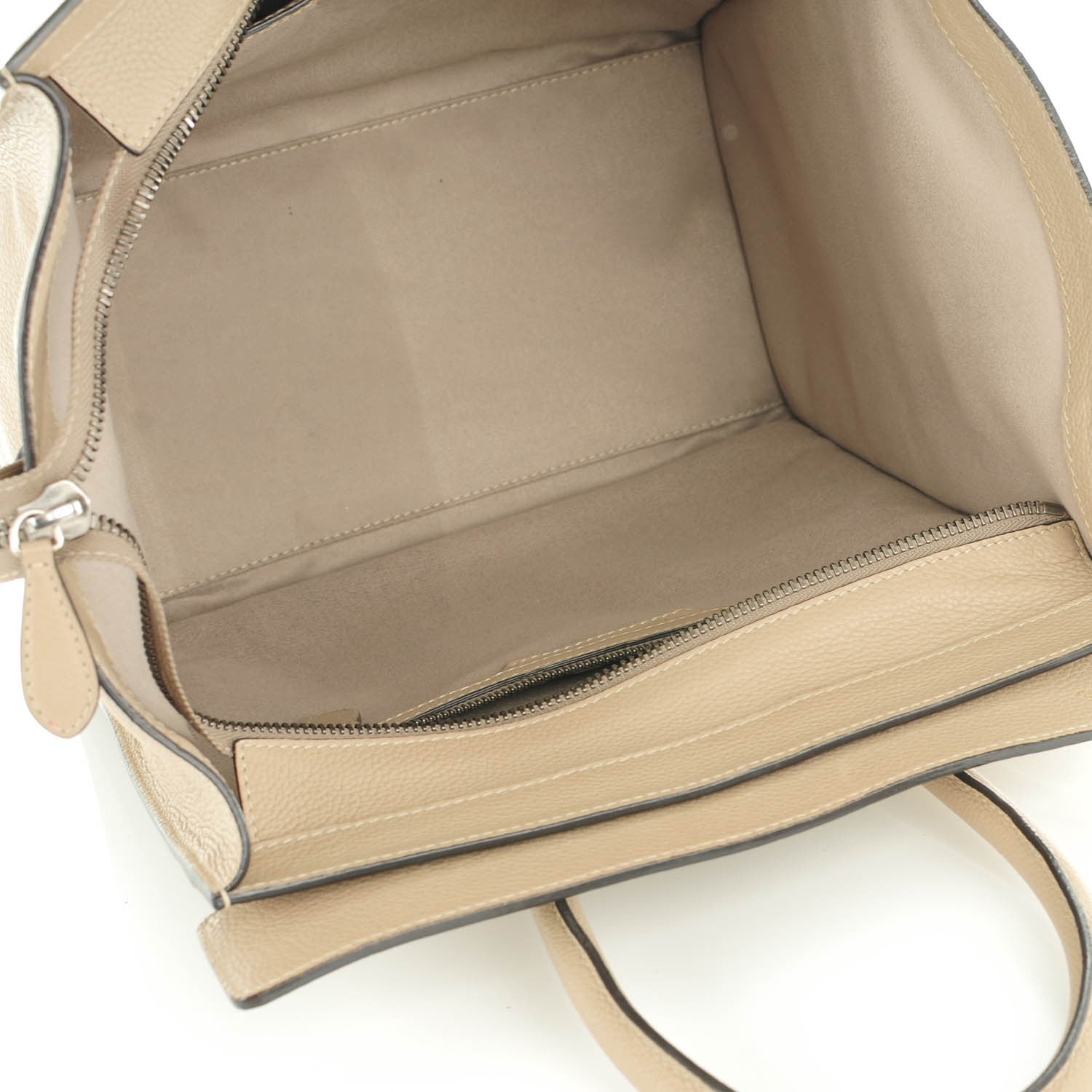 Celine Drummed Calfskin Mini Luggage Dune 6 of 9