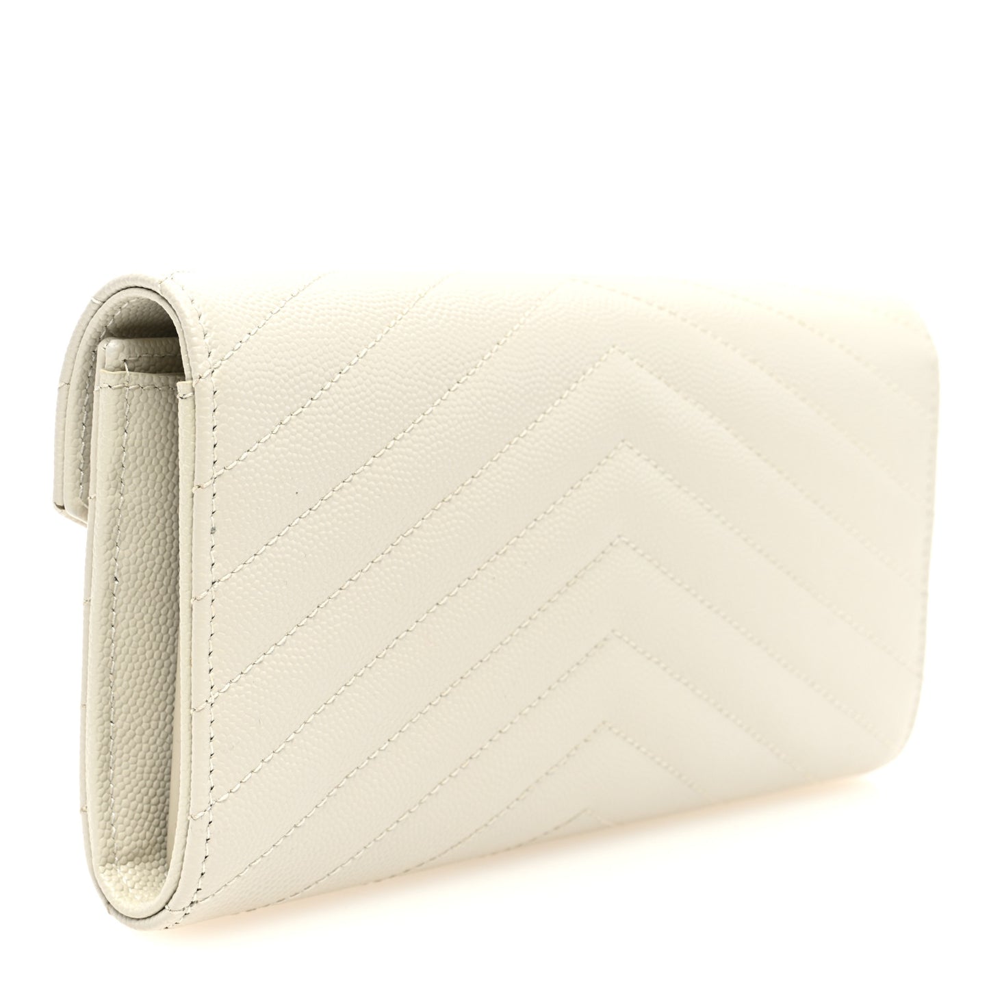 Grain De Poudre Matelasse Chevron Monogram Flap Wallet Crema Soft