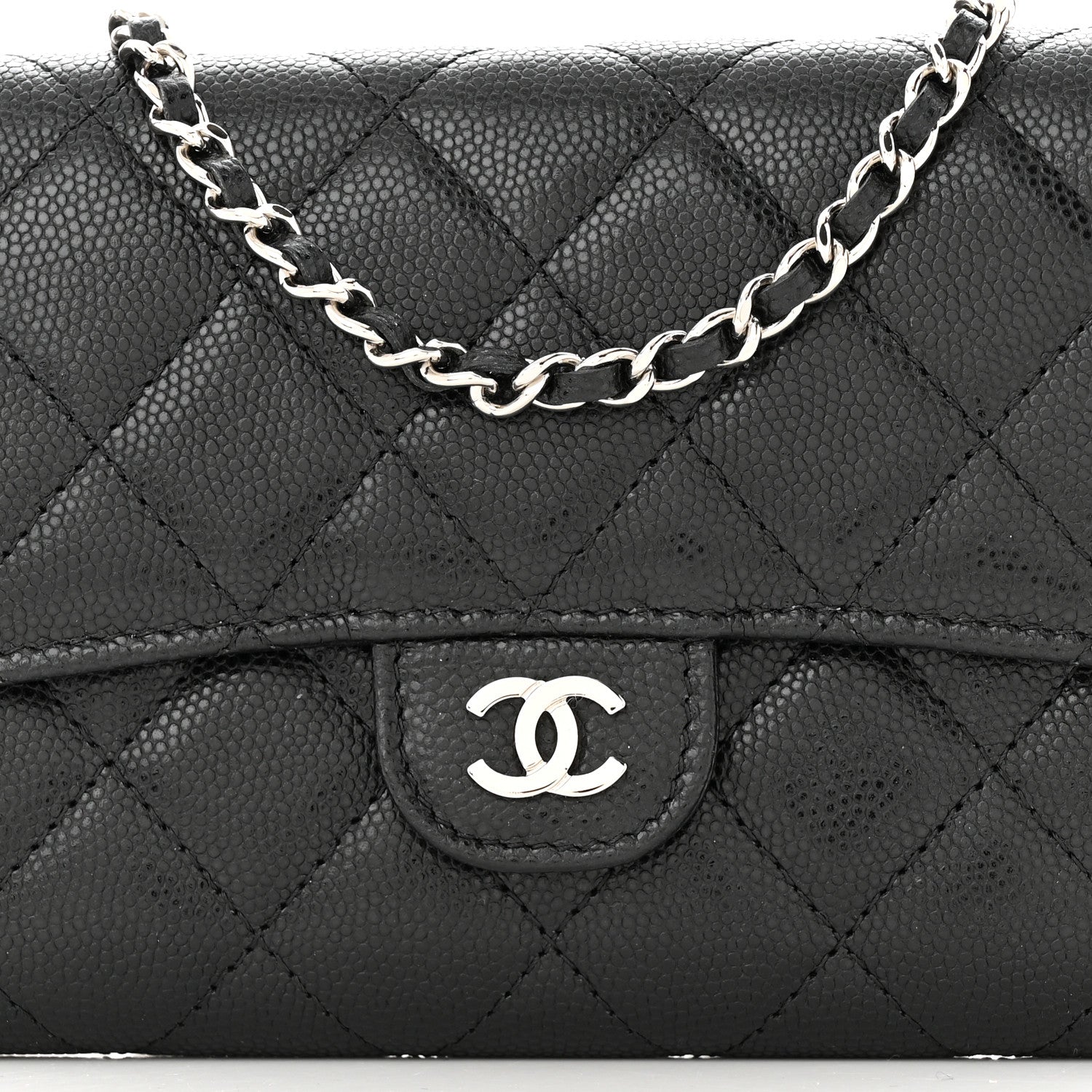 Chanel Iridescent Caviar Quilted Classic Clutch With Chain Black 8 of 10