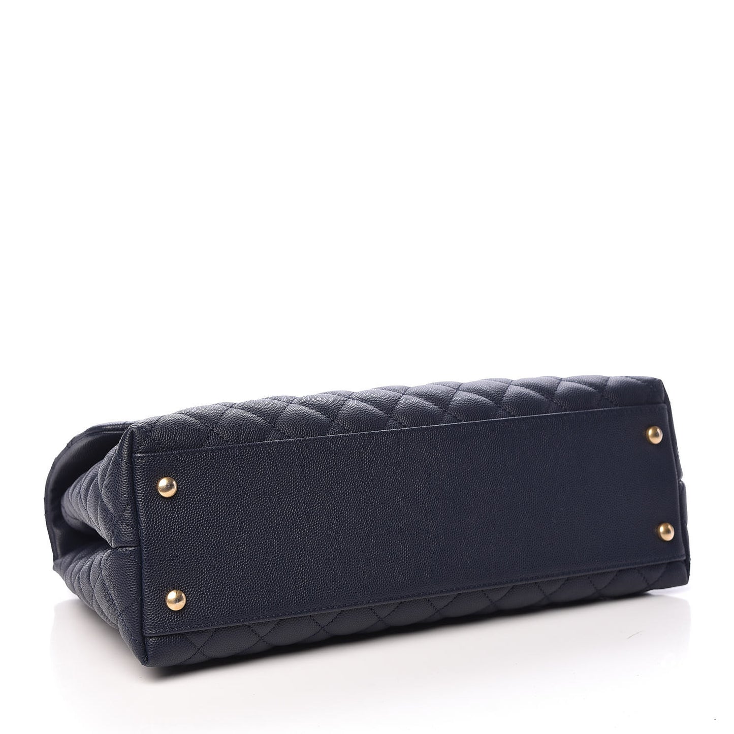 Caviar Quilted Medium Coco Handle Flap Navy Blue
