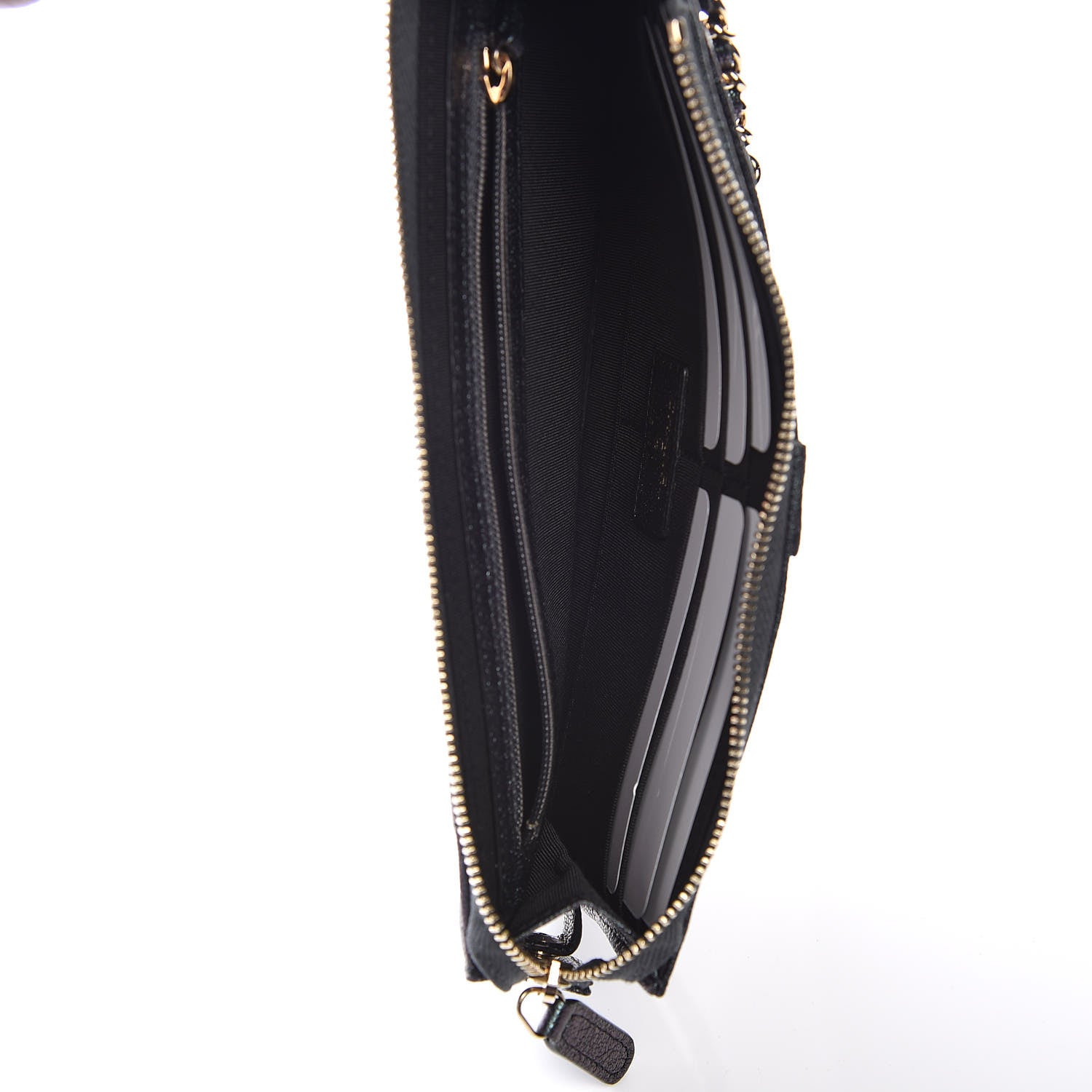 Chanel Iridescent Caviar Quilted Classic Pouch With Handle Black 5 of 8