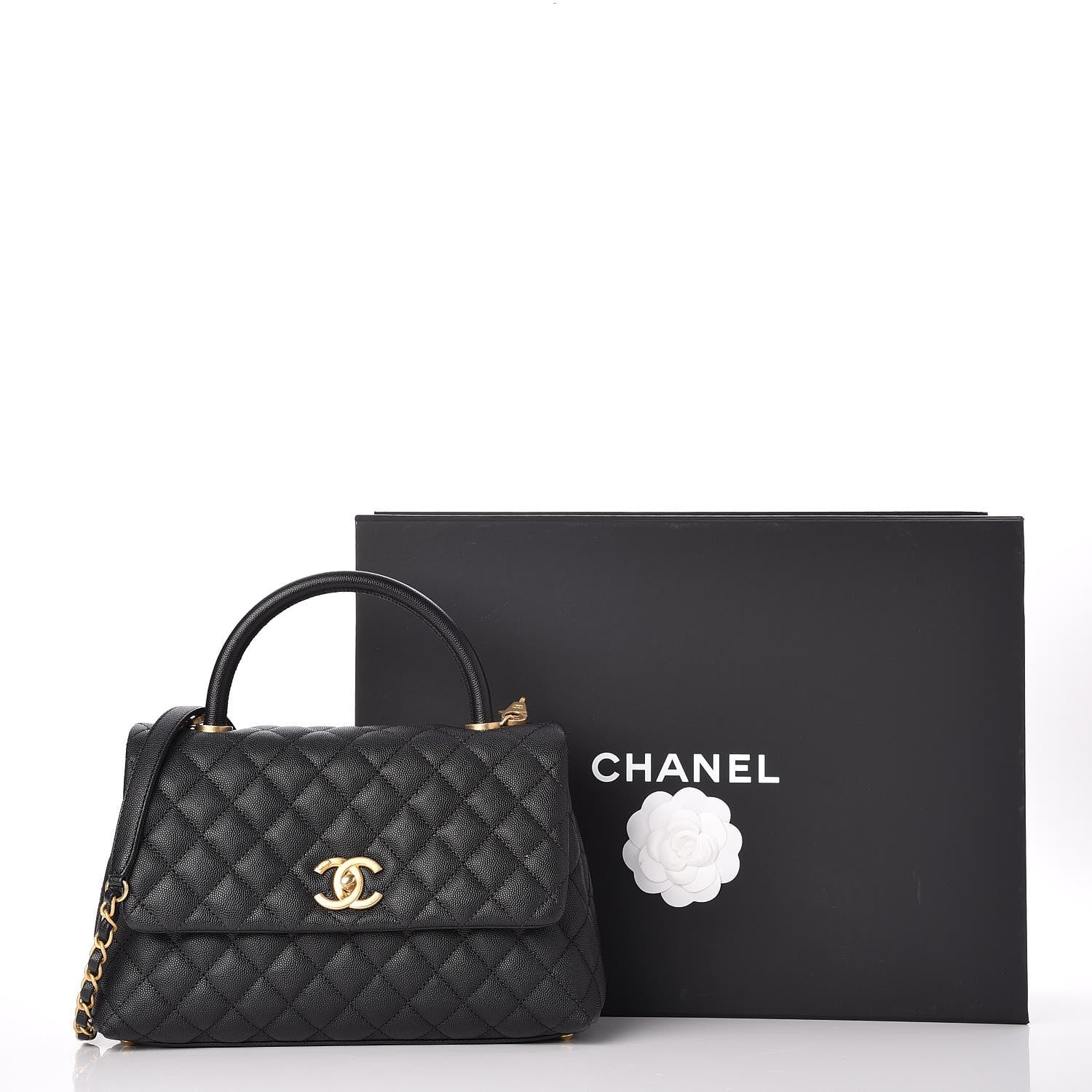 Chanel Caviar Quilted Small Coco Handle Flap Black 8 of 8