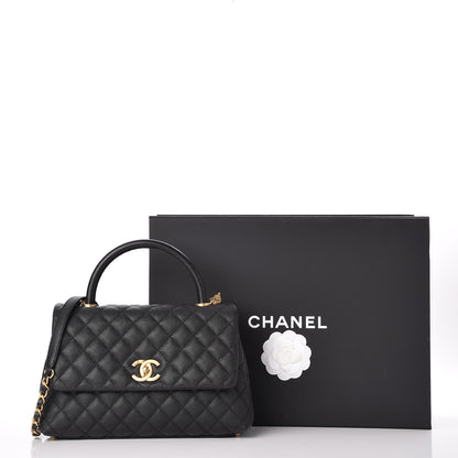 Chanel Caviar Quilted Small Coco Handle Flap Black 8 of 8