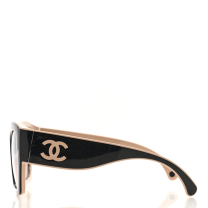 Chanel Nylon Butterfly Polarized Sunglasses 6058 Black Beige 4 of 7