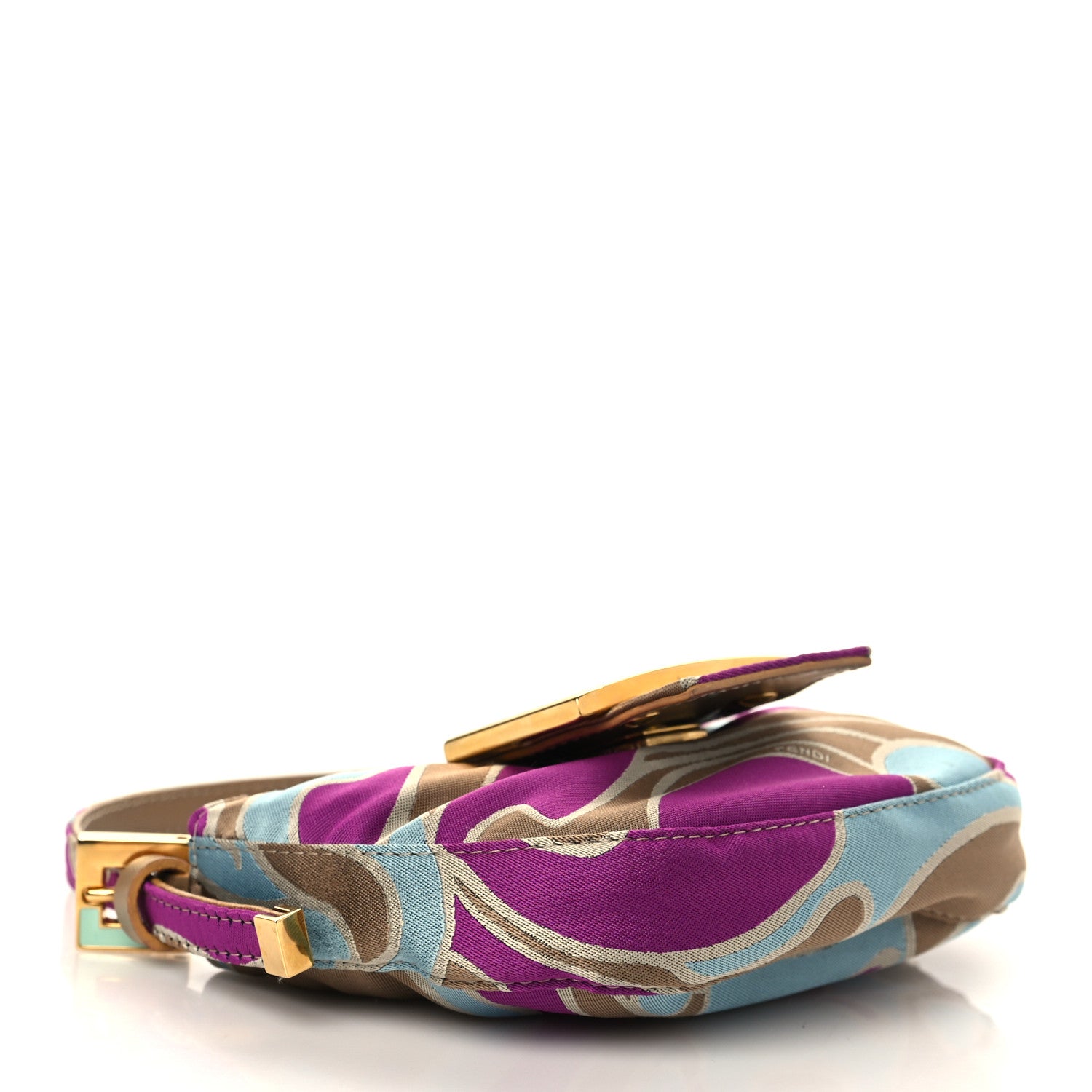 Fendi Satin Swirl Print Croissant Multicolor 3 of 5