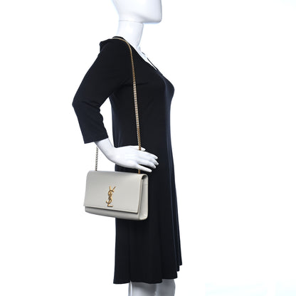 Saint Laurent Grain De Poudre Medium Classic Monogram Kate Satchel Crema Soft 2 of 9