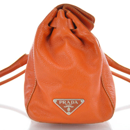 Prada Vitello Foldover Pushlock Satchel Orange 5 of 9