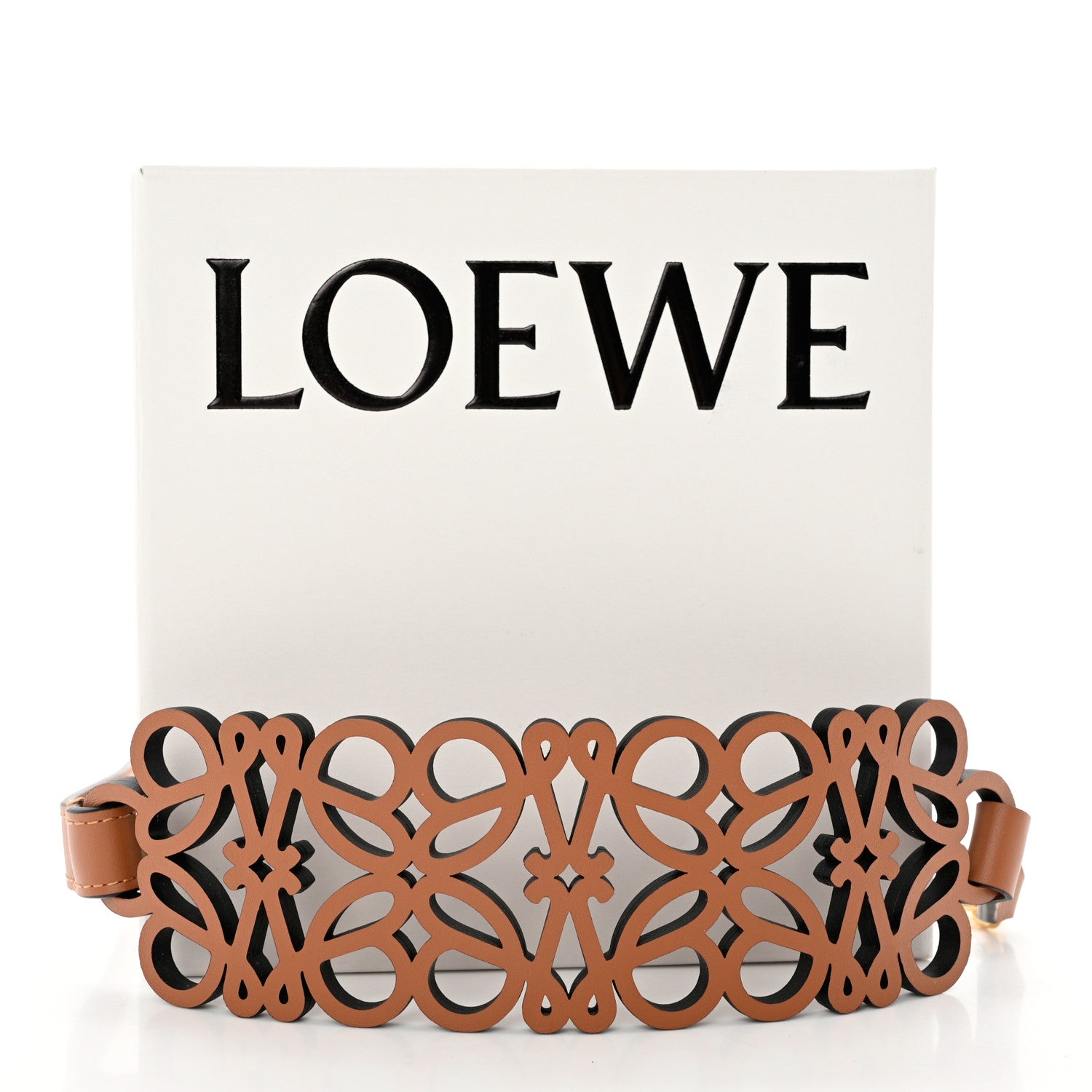 Loewe Calfskin Anagram Cutout Strap Tan 6 of 6