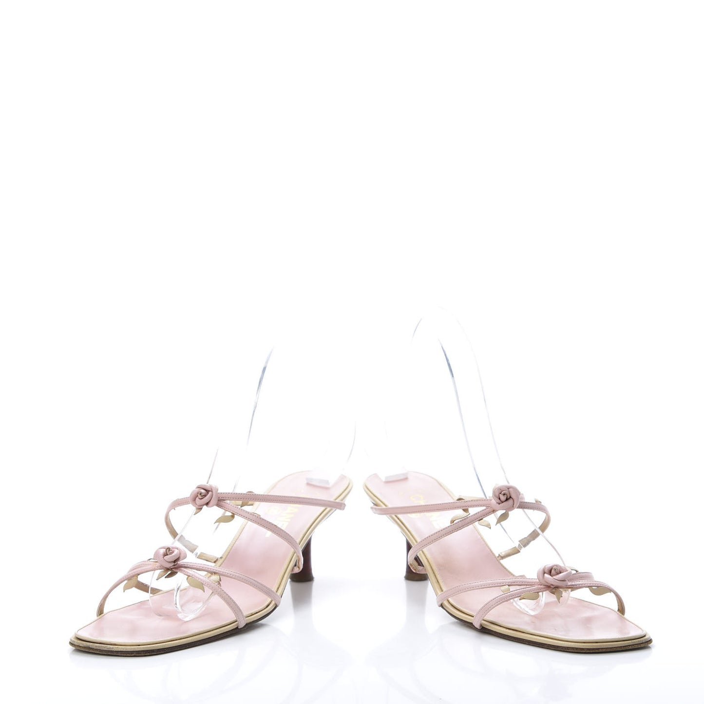Lambskin Camellia Sandals 39.5 Pink