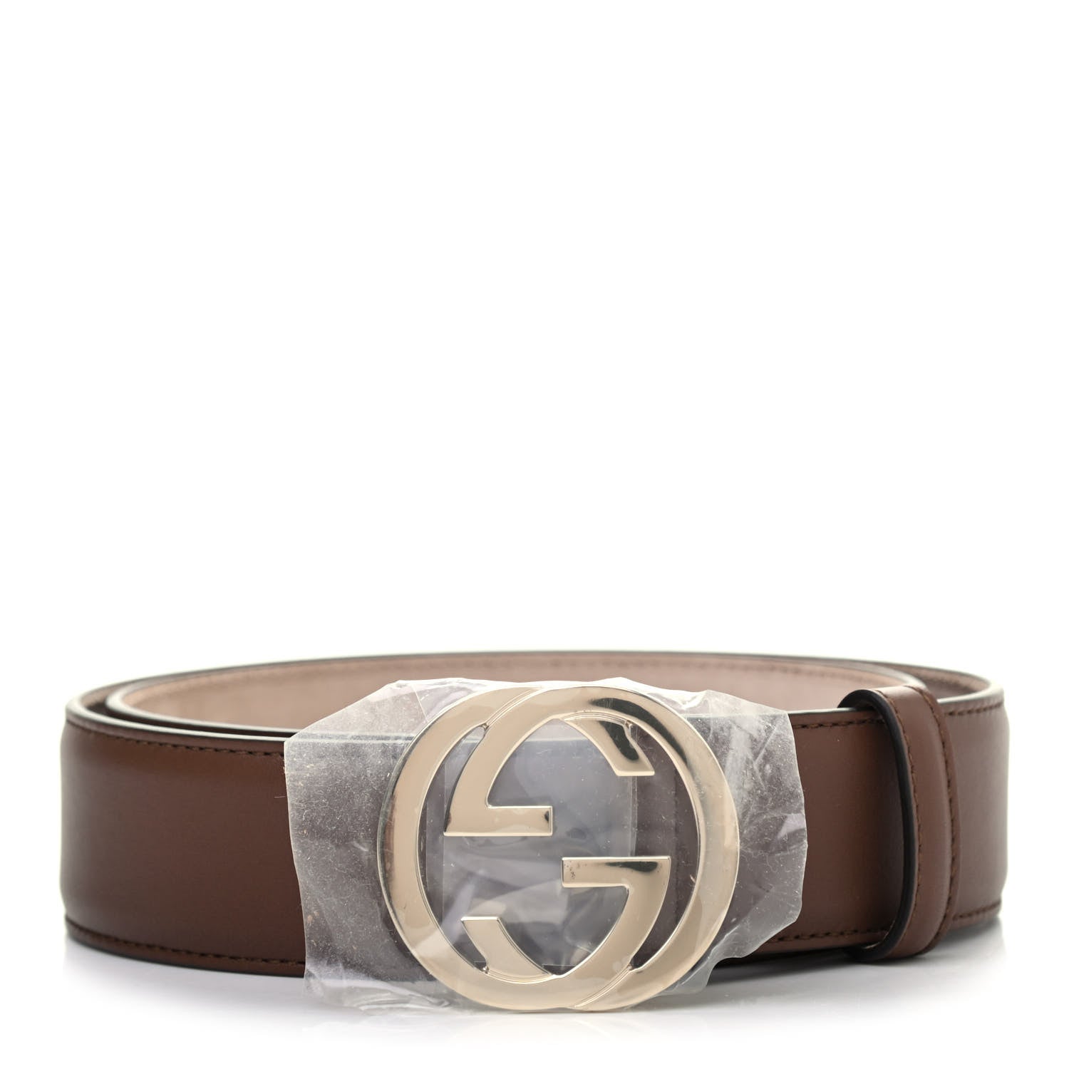 Gucci Calfskin Interlocking G 37mm Belt 75 30 Nut Brown 1 of 4