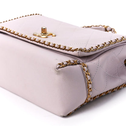 Chanel Calfskin Stitched Chain Flap Light Pink 12 of 12