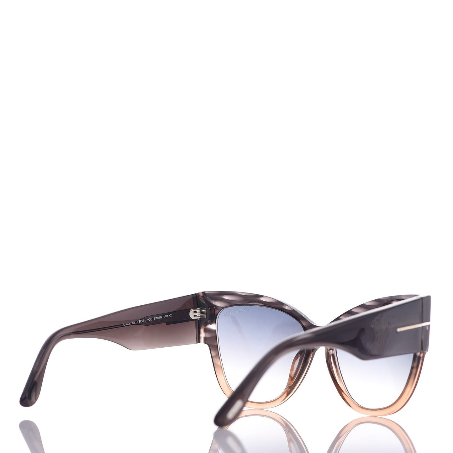 Acetate Anoushka Cat Eye Sunglasses TF371 Melange Grey Peach
