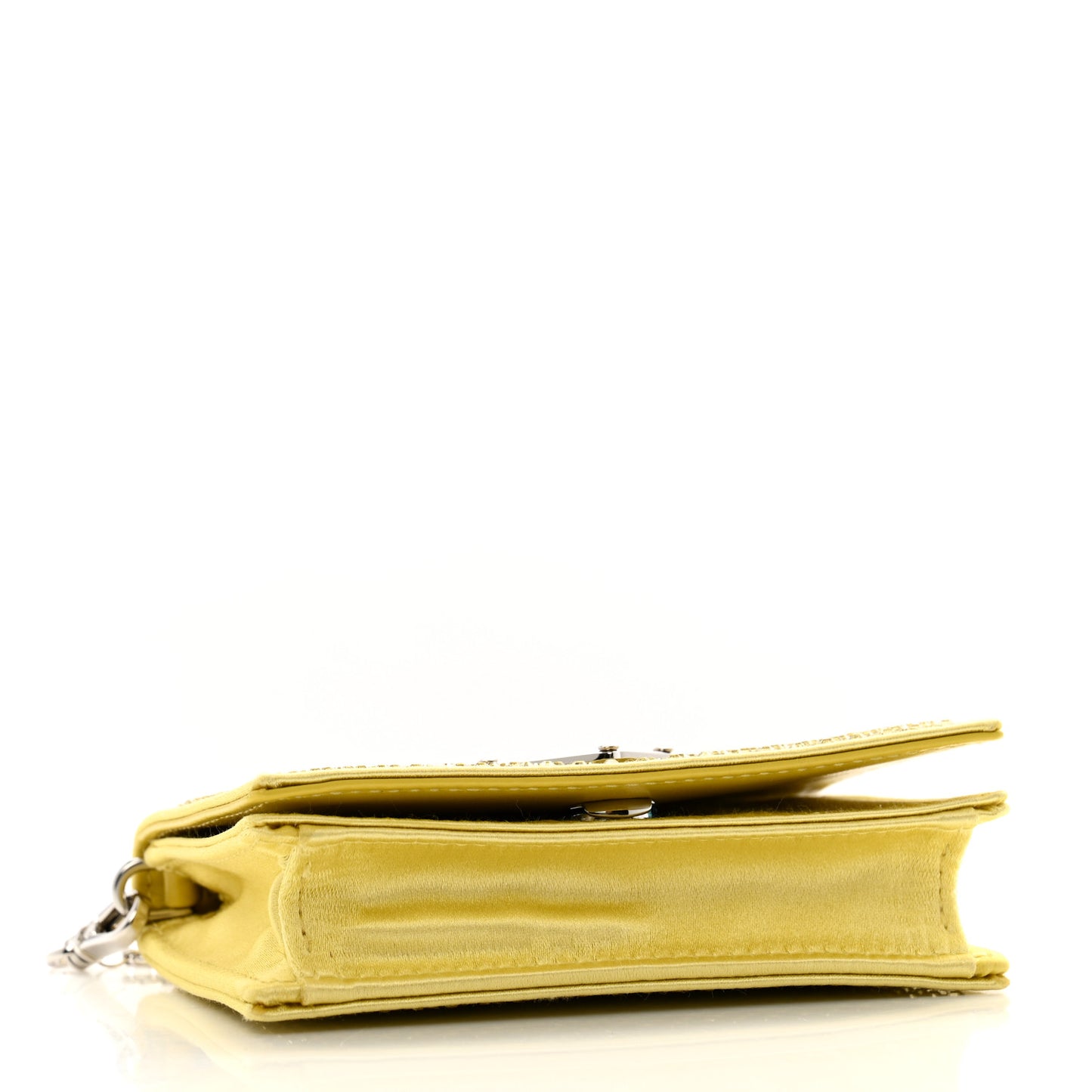 Satin Crystal Metal Triangle Logo Card Holder With Strap Ananas