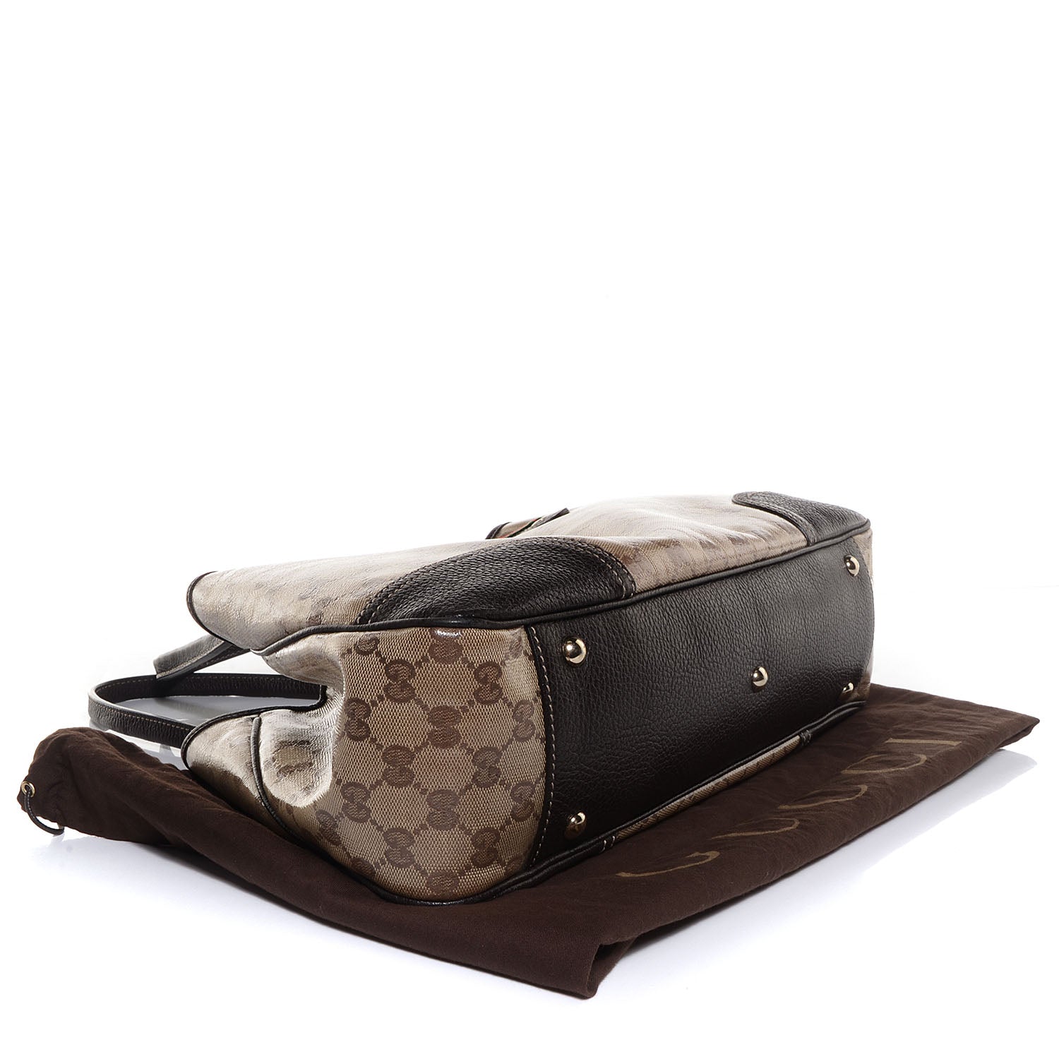 Gucci Crystal Monogram Medium Princy Tote Dark Brown 4 of 9