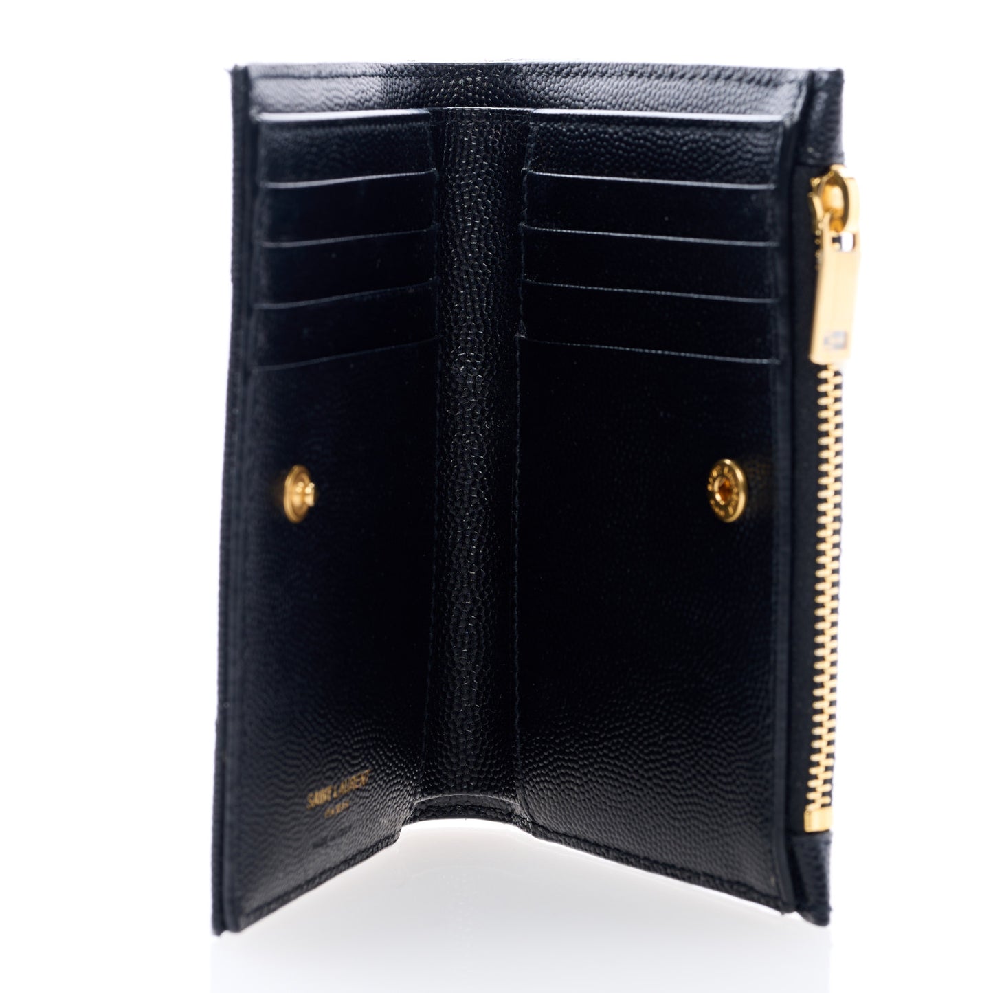 Grain De Poudre Matelasse Chevron Monogram Zipped Two-Part Wallet Black