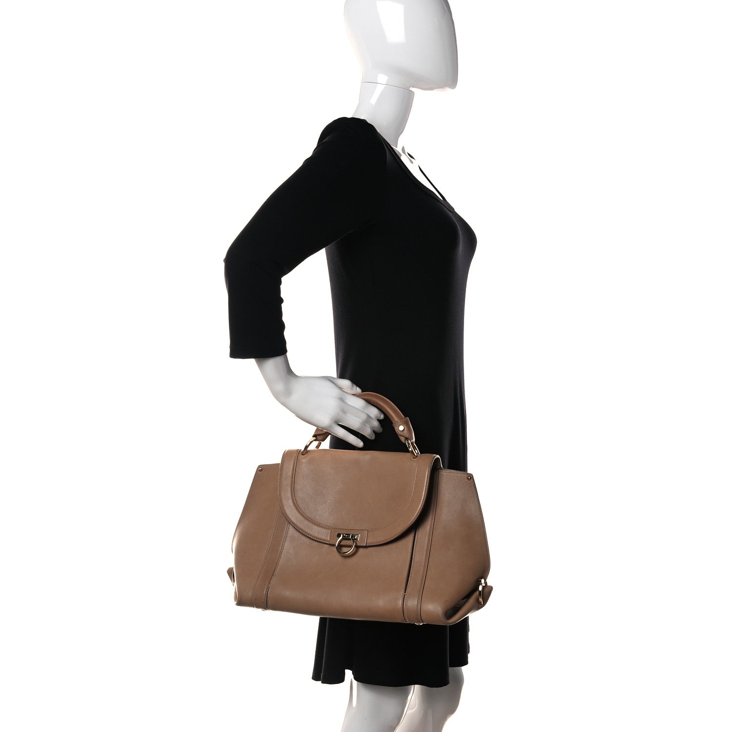 Salvatore Ferragamo Calfskin Suzanna Satchel Yuta 2 of 23
