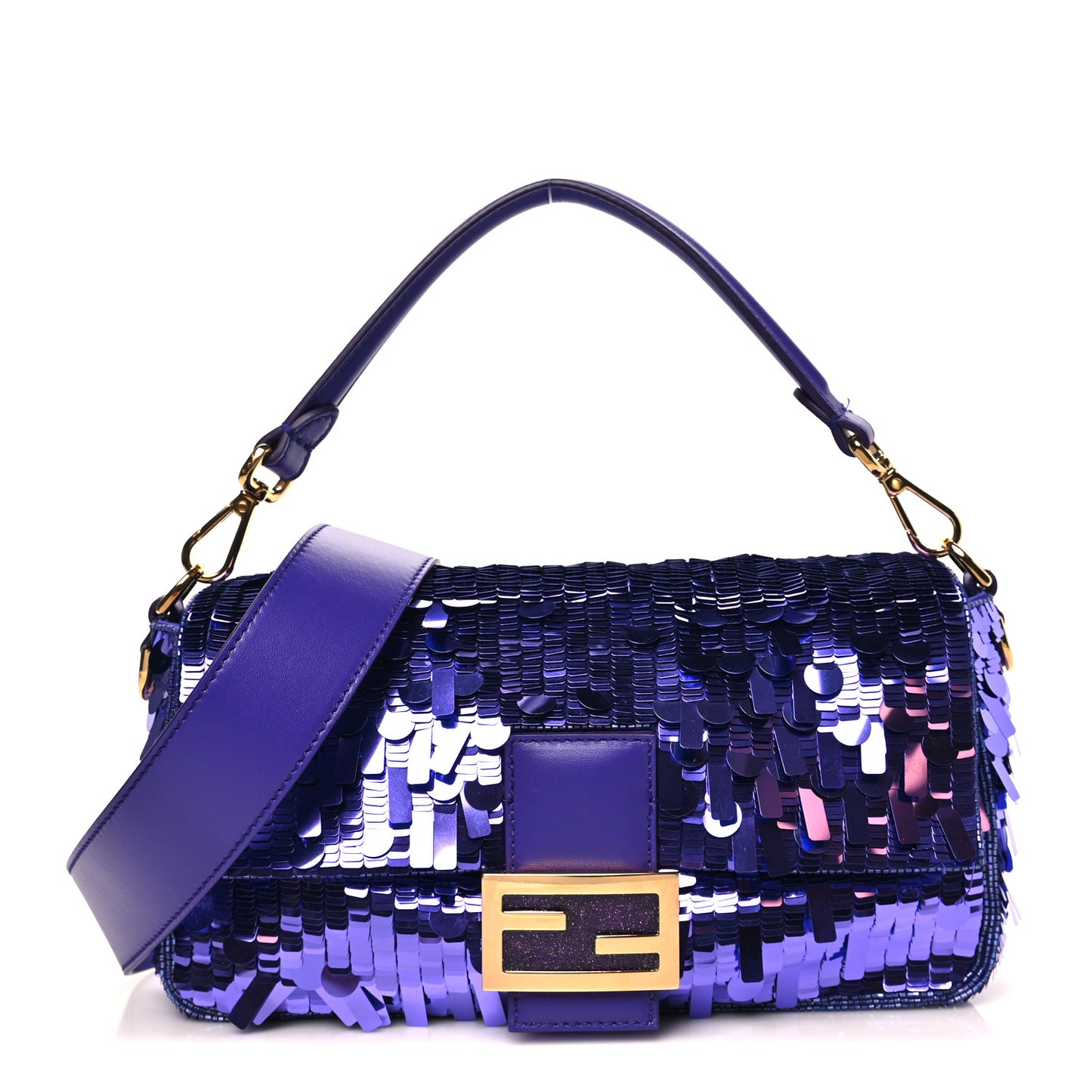 Sequin Paillettes Shiny Nappa Sex and the City Baguette Viola Purple Rain