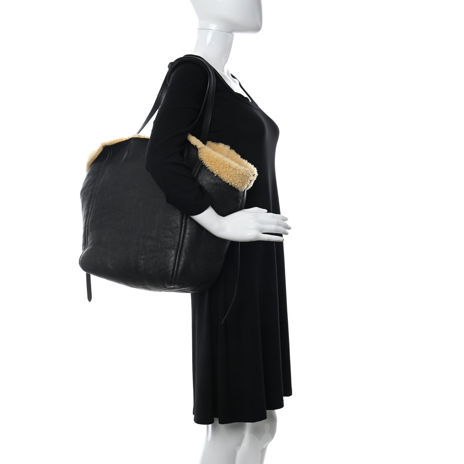 Celine Calfskin Shearling Phantom Cabas Reversible Tote 2 of 9