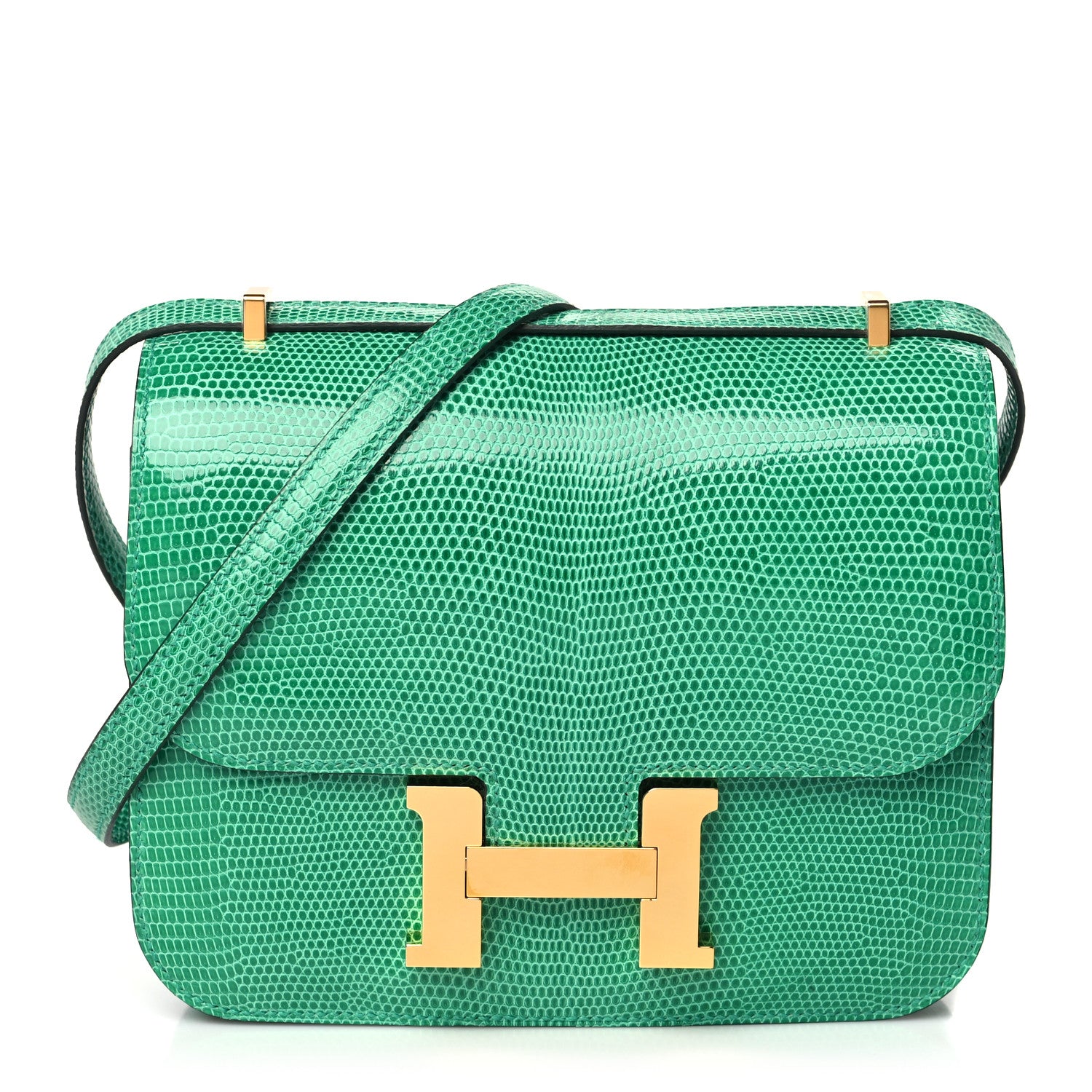 Hermes Lizard Constance 18 Menthe 1 of 10