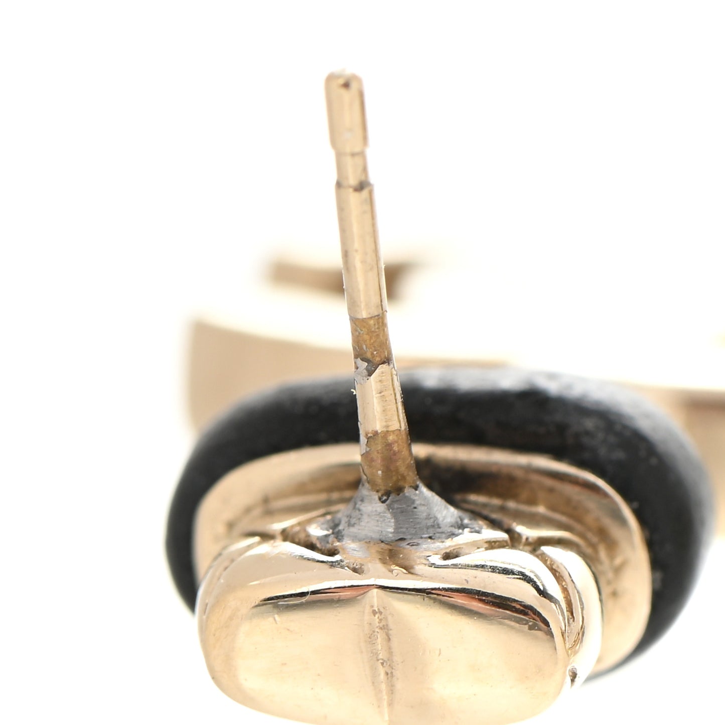 Lambskin CC Turnlock Drop Earrings Gold Black
