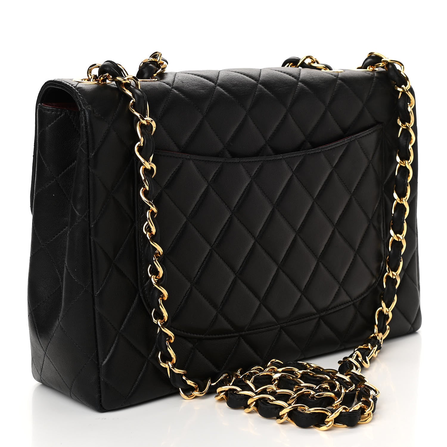 Chanel Lambskin Quilted XL Jumbo Single Flap Black 3 of 11
