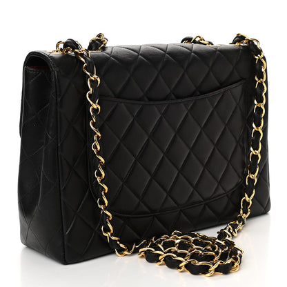 Chanel Lambskin Quilted XL Jumbo Single Flap Black 3 of 11