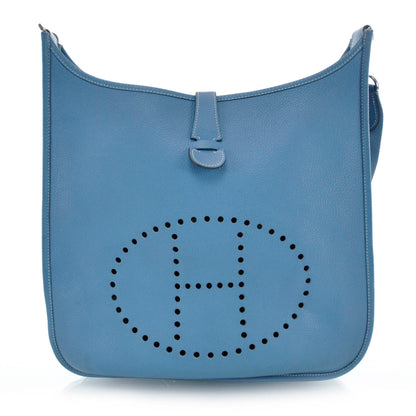 Hermes Togo Evelyne II GM Blue Jean 1 of 8