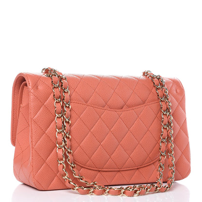 Chanel Caviar Quilted Medium Double Flap Coral 4 of 10