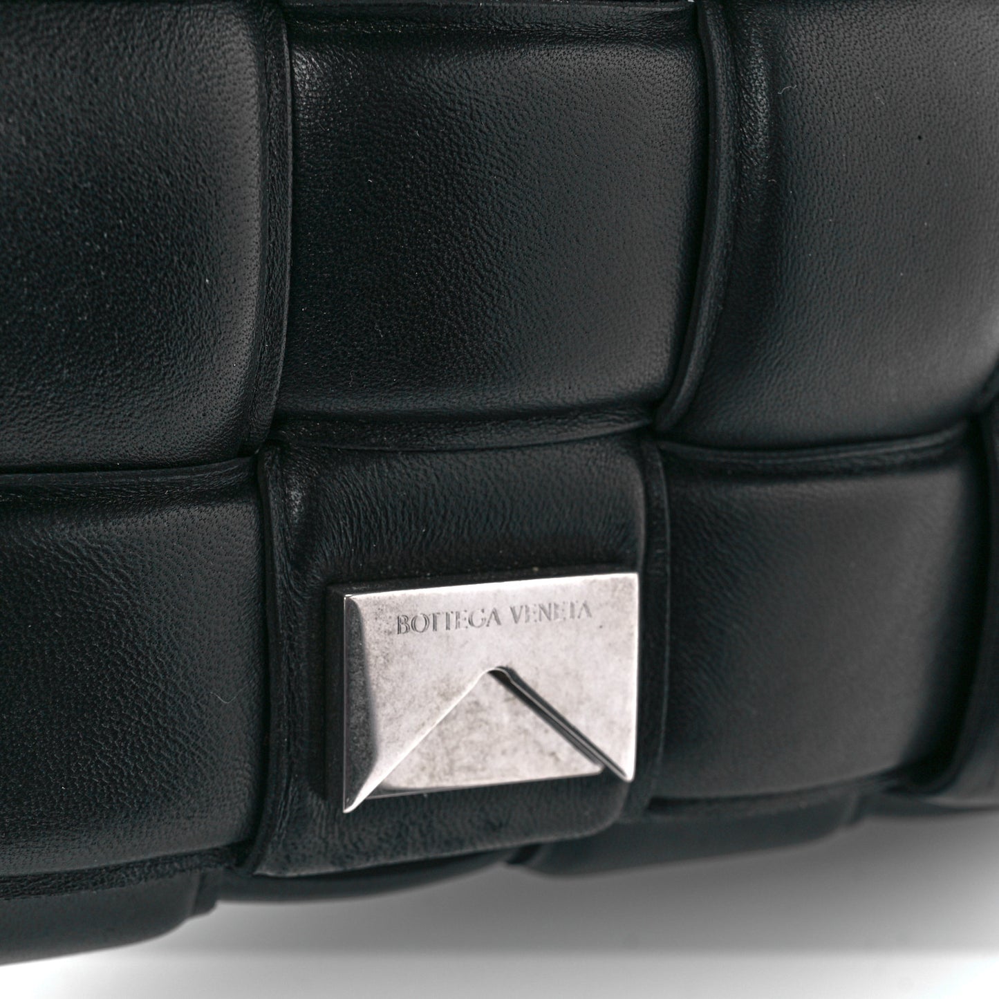 Nappa Maxi Intreccio Padded Cassette Crossbody Bag Black