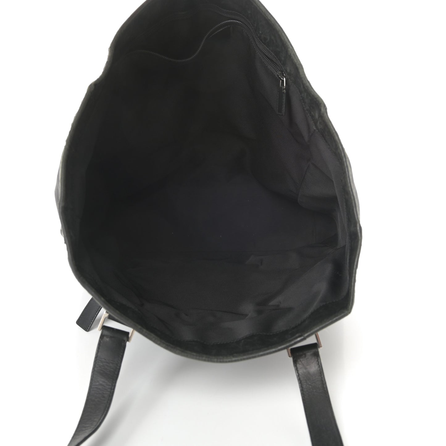 Nylon Calfskin Tote Black