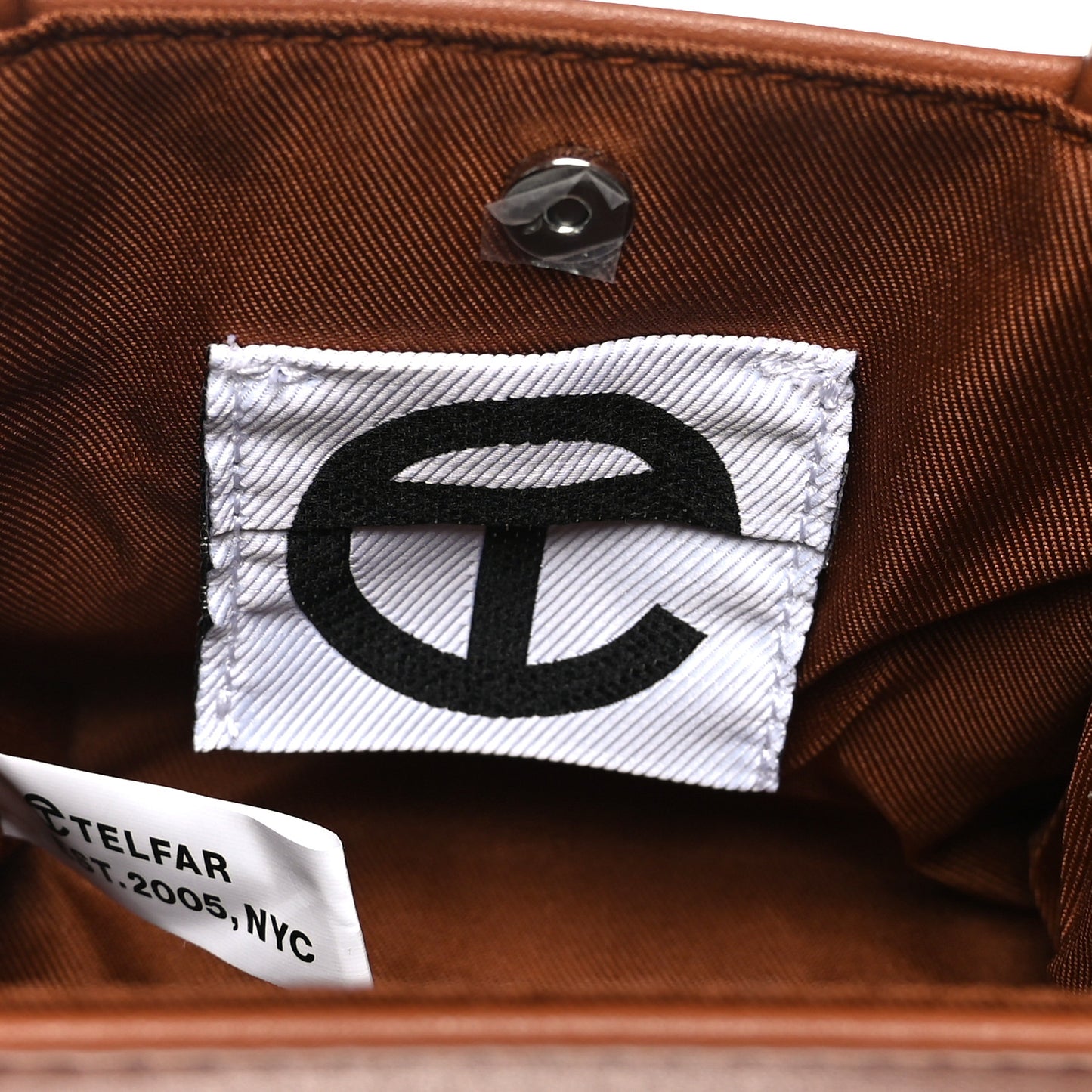 Vegan Leather Small Shopping Bag Tan
