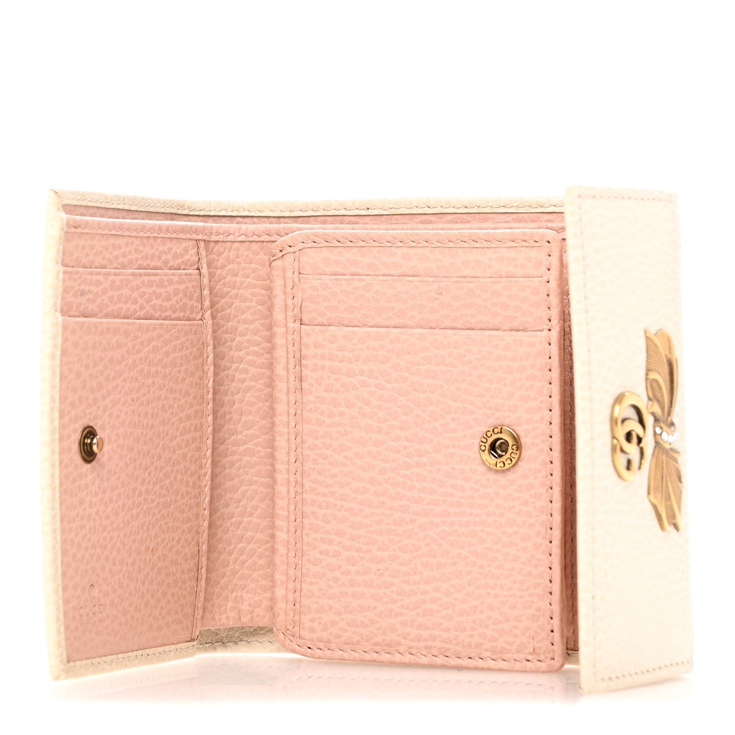 Gucci Calfskin GG Marmont Bow Wallet White 5 of 12