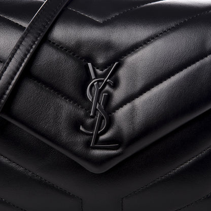 Saint Laurent Calfskin Y Quilted Monogram Toy Loulou Crossbody Bag Black 8 of 8