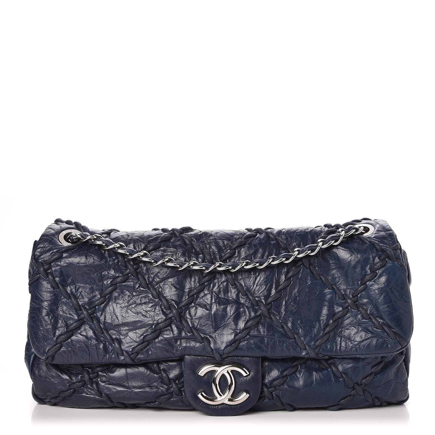 Chanel Calfskin Ultra Stitch Oversize Flap Navy 1 of 7