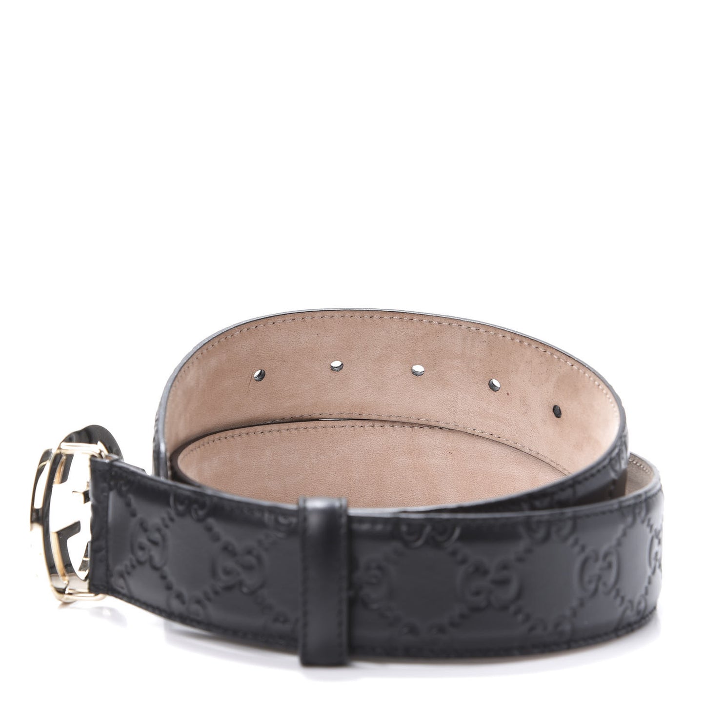 Guccissima Interlocking G 37mm Belt 75 30 Black