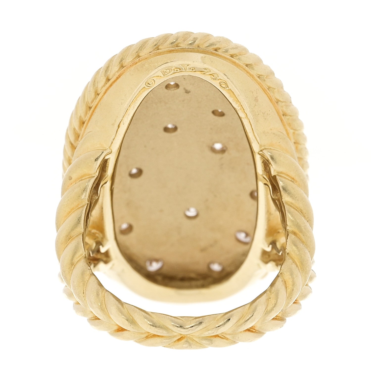 David Yurman 18K Yellow Gold Diamond Cable Coil Ring 54 7 3 of 4