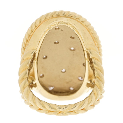 David Yurman 18K Yellow Gold Diamond Cable Coil Ring 54 7 3 of 4